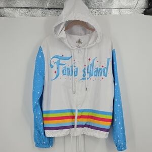 Disney Parks Fantasyland Windbreaker White Jacket Medium